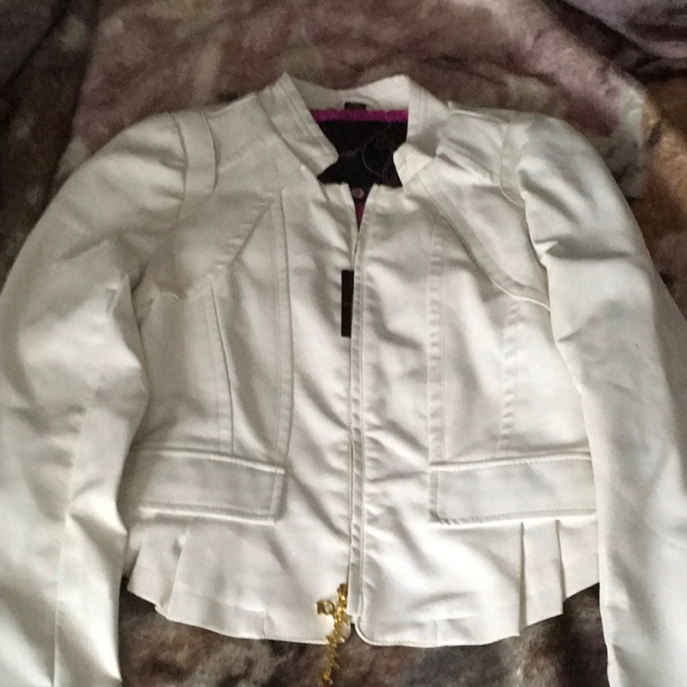 Brand New! Baby Phat White Faux Leather Jacket